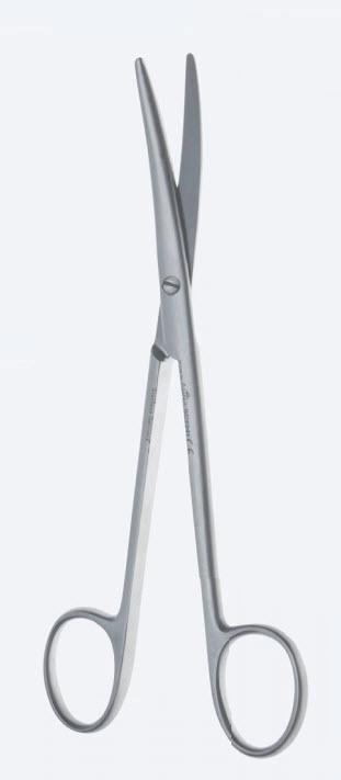 Ножиці, хірургічні, "Mayo-Lexer", дисекційні, вигнуті, тупокінцеві, загальна довжина 165 мм, 6 1/2". Бренд - Asanus Medizintechnik Gmb, Німеччина